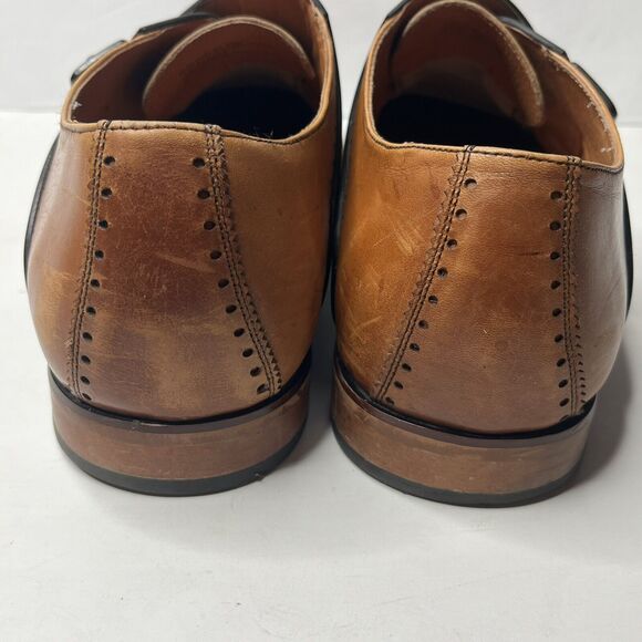 Stacy Adams Monk Strap Brown Black  Memory Foam Leather Dress Shoes Mens Sz13 W main image 5